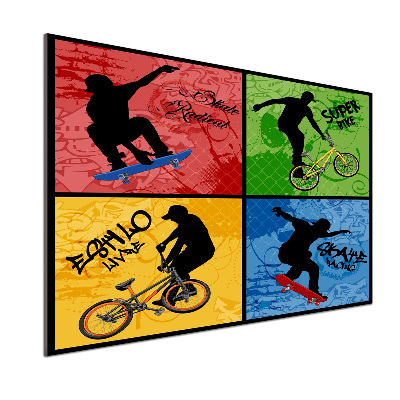 Achterwand keuken Fiets en skateboard