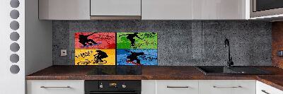 Achterwand keuken Fiets en skateboard