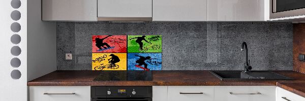 Achterwand keuken Fiets en skateboard