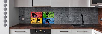 Achterwand keuken Fiets en skateboard