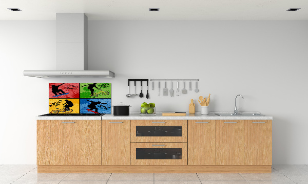 Achterwand keuken Fiets en skateboard