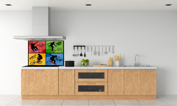 Achterwand keuken Fiets en skateboard