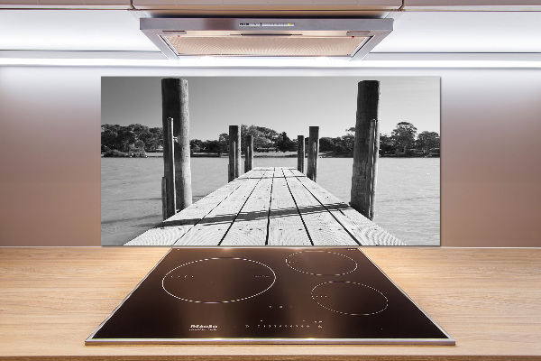 Spatplaat keuken Houten steiger