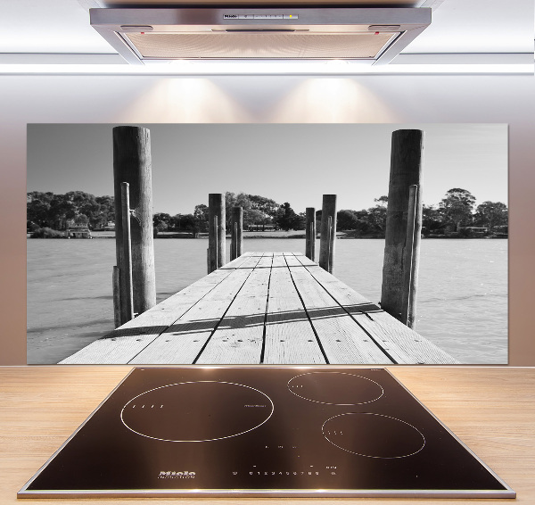 Spatplaat keuken Houten steiger