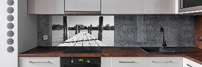 Spatplaat keuken Houten steiger