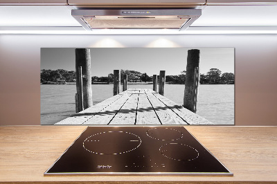 Spatplaat keuken Houten steiger