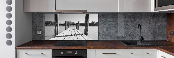 Spatplaat keuken Houten steiger