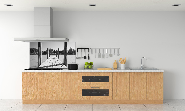 Spatplaat keuken Houten steiger