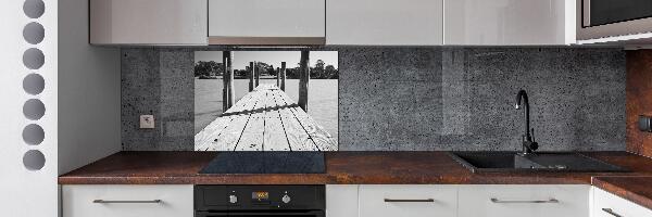 Spatplaat keuken Houten steiger