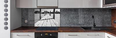 Spatplaat keuken Houten steiger