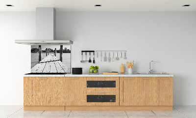 Spatplaat keuken Houten steiger