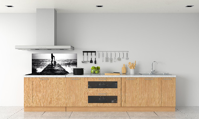 Achterwand keuken Gitarist op de pier