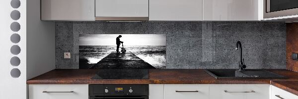 Achterwand keuken Gitarist op de pier