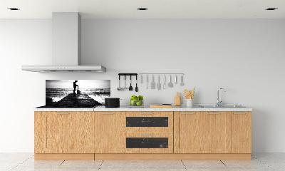 Achterwand keuken Gitarist op de pier