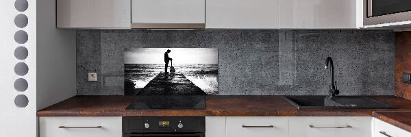 Achterwand keuken Gitarist op de pier