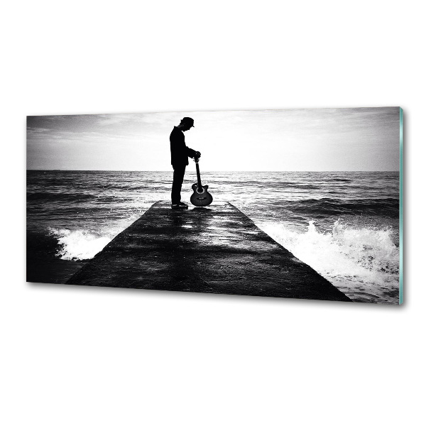 Panel do kuchni Gitarzysta na molo