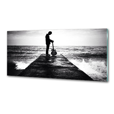 Panel do kuchni Gitarzysta na molo