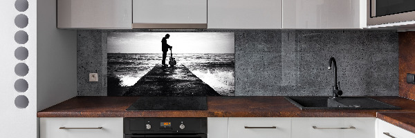 Achterwand keuken Gitarist op de pier