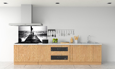 Achterwand keuken Gitarist op de pier
