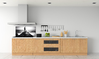 Achterwand keuken Gitarist op de pier