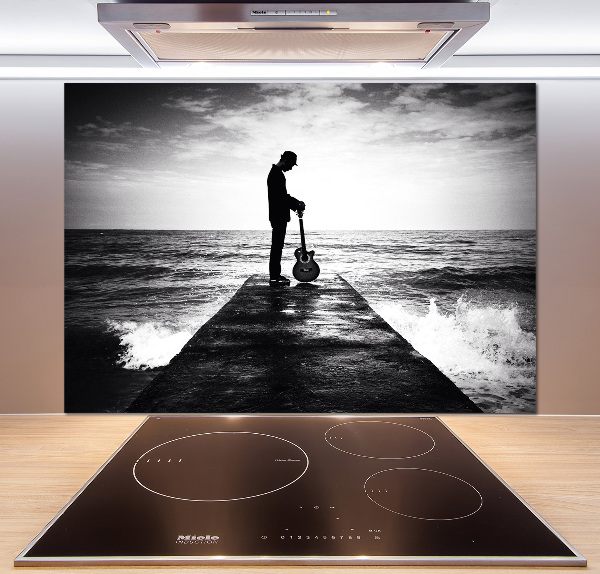 Panel do kuchni Gitarzysta na molo