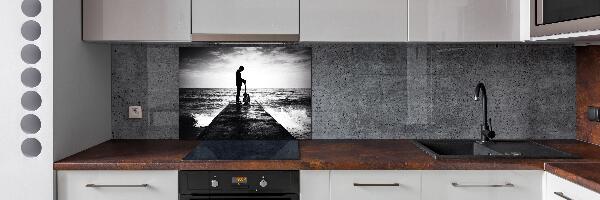 Achterwand keuken Gitarist op de pier