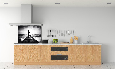 Achterwand keuken Gitarist op de pier