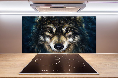 Spatscherm keuken Wolven