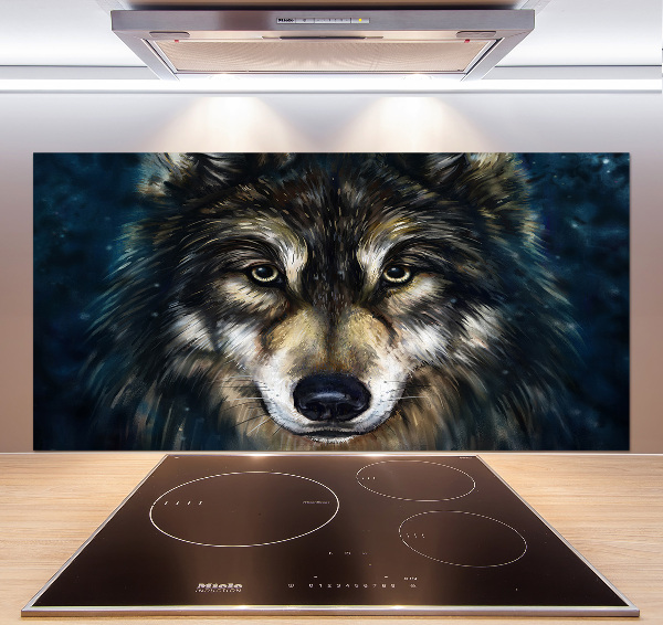 Spatscherm keuken Wolven