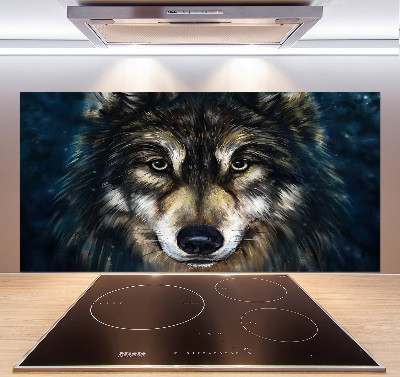 Spatscherm keuken Wolven