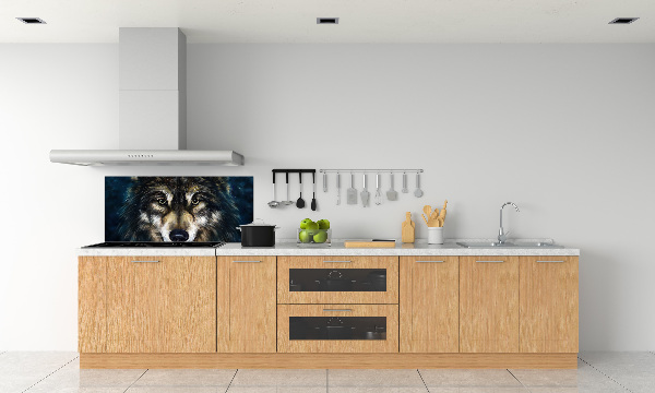Spatscherm keuken Wolven