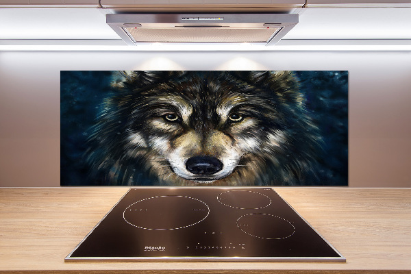 Spatscherm keuken Wolven