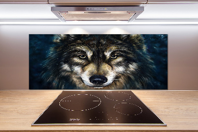 Spatscherm keuken Wolven