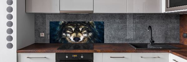 Spatscherm keuken Wolven