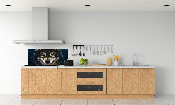 Spatscherm keuken Wolven