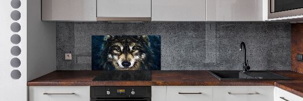Spatscherm keuken Wolven