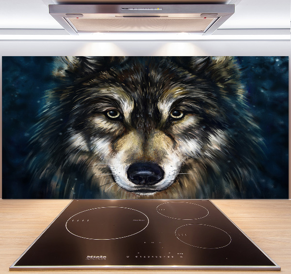 Spatscherm keuken Wolven