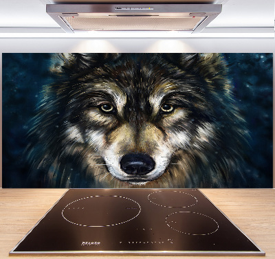 Spatscherm keuken Wolven