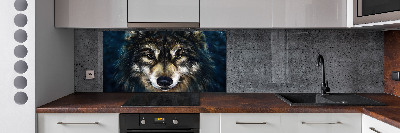Spatscherm keuken Wolven
