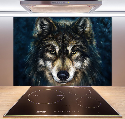 Spatscherm keuken Wolven