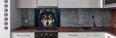 Spatscherm keuken Wolven
