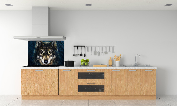 Spatscherm keuken Wolven