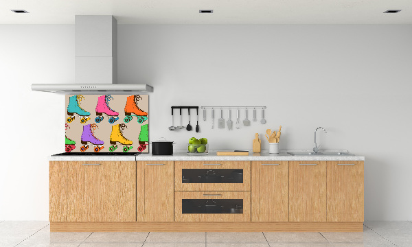 Glazen achterwand keuken Kleurrijke rolschaatsen