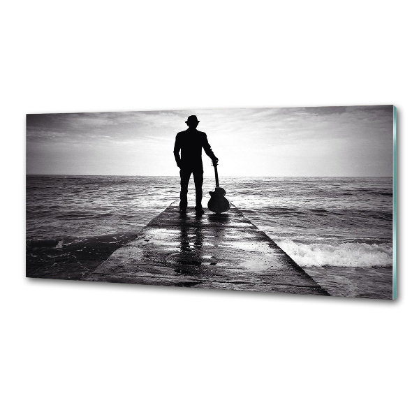 Panel do kuchni Gitarzysta na molo