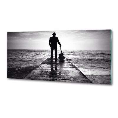 Panel do kuchni Gitarzysta na molo