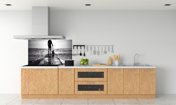 Spatscherm keuken Gitarist op de pier