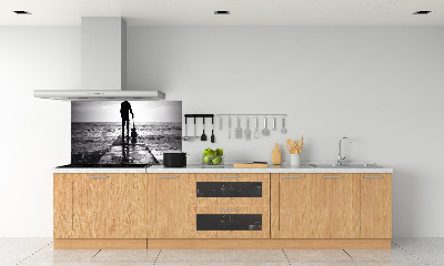 Spatscherm keuken Gitarist op de pier