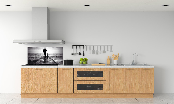 Spatscherm keuken Gitarist op de pier