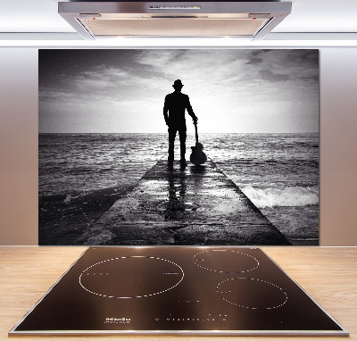 Panel do kuchni Gitarzysta na molo