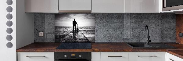 Spatscherm keuken Gitarist op de pier